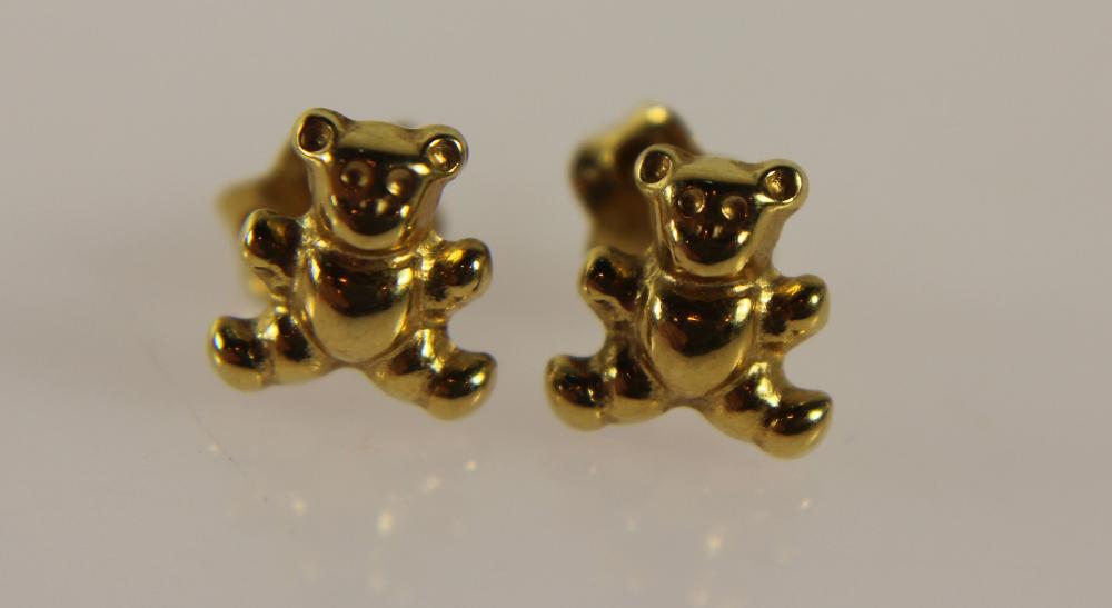 Teddy Bear Earrings in 9ct ... image