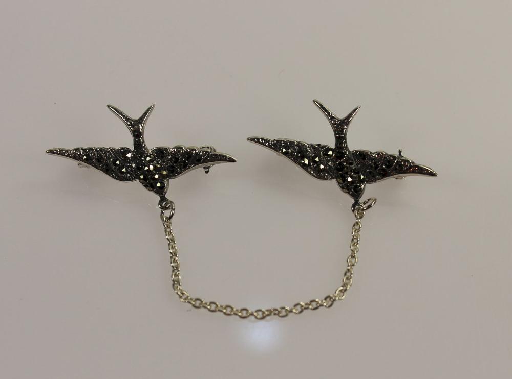 Two Swallow Brooches in Ste... image