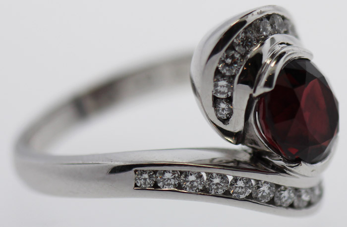 Oval faceted Ruby & Diamond... image