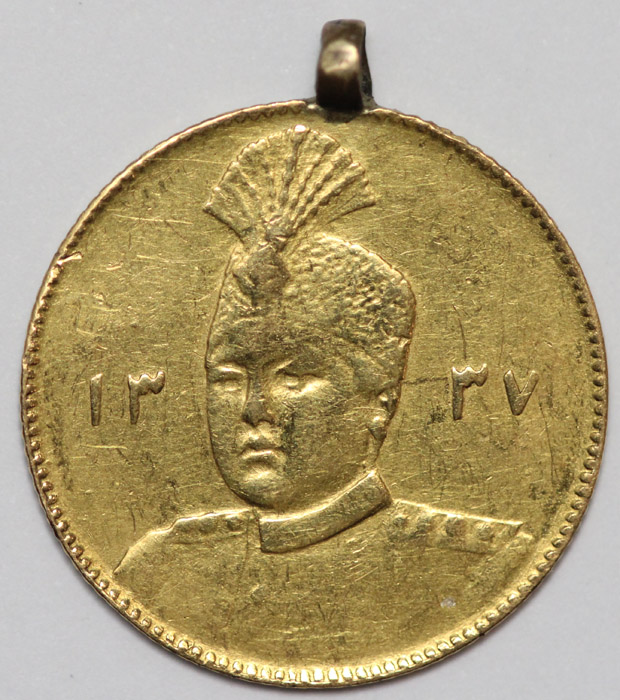 Iran 1918 Gold Toman mounte... image