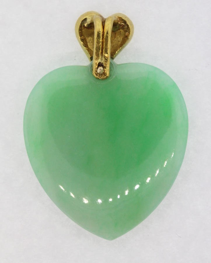 Jade Heart Pendant with 22c... image