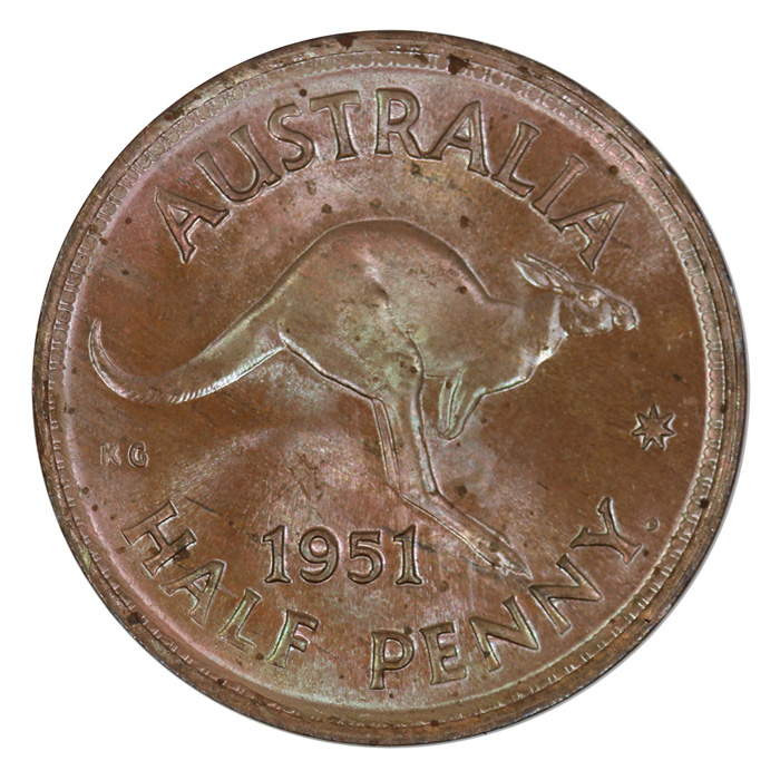 Australia 1951 Y. (P) Halfp... image