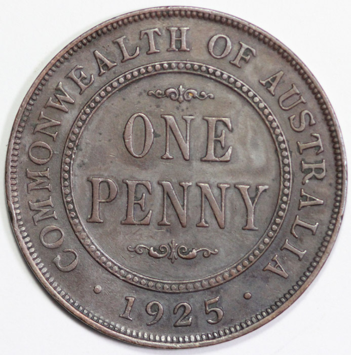 Australia 1925 Penny, Very ... image