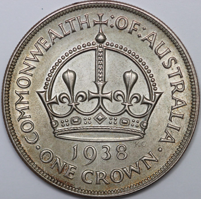 Australia 1938 Crown, Toned... image