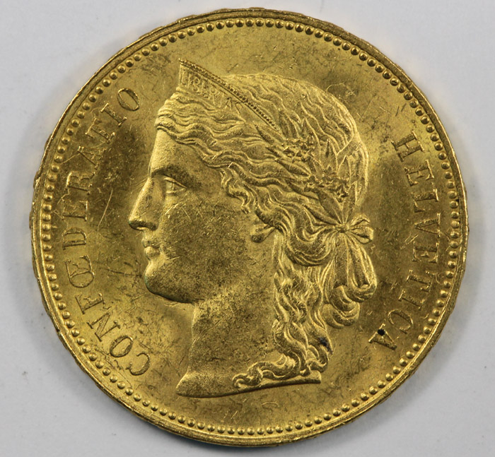 Switzerland 1889 Gold 20 Franc image