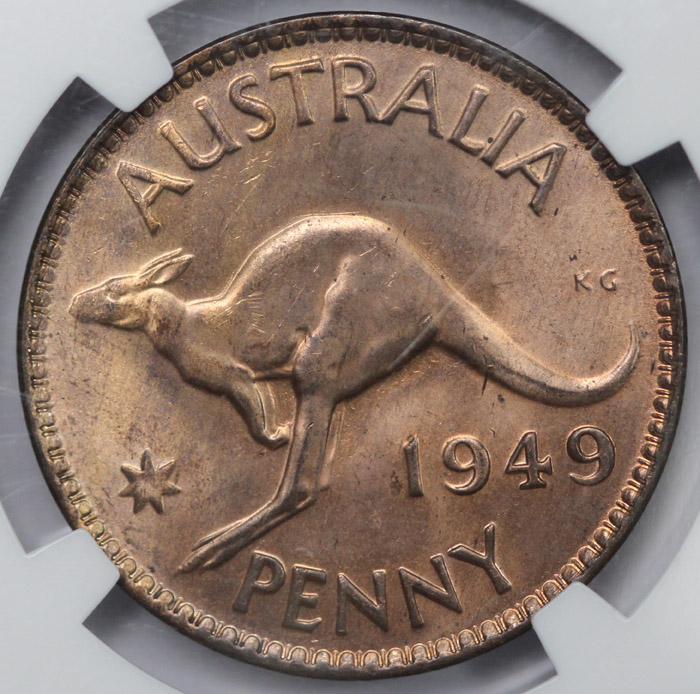 Australia 1949 Penny, NGC M... image