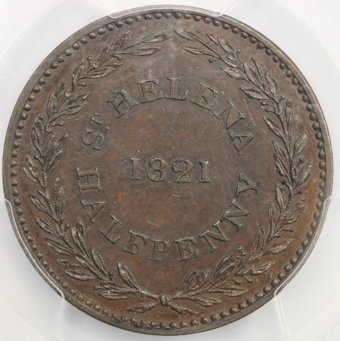 St Helena 1821 Proof Halfpe... image