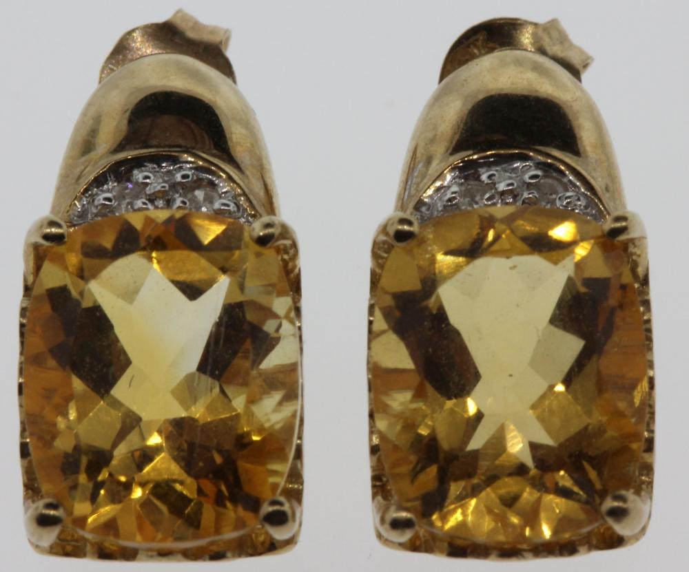 Citrine Earrings in 9ct Gol... image