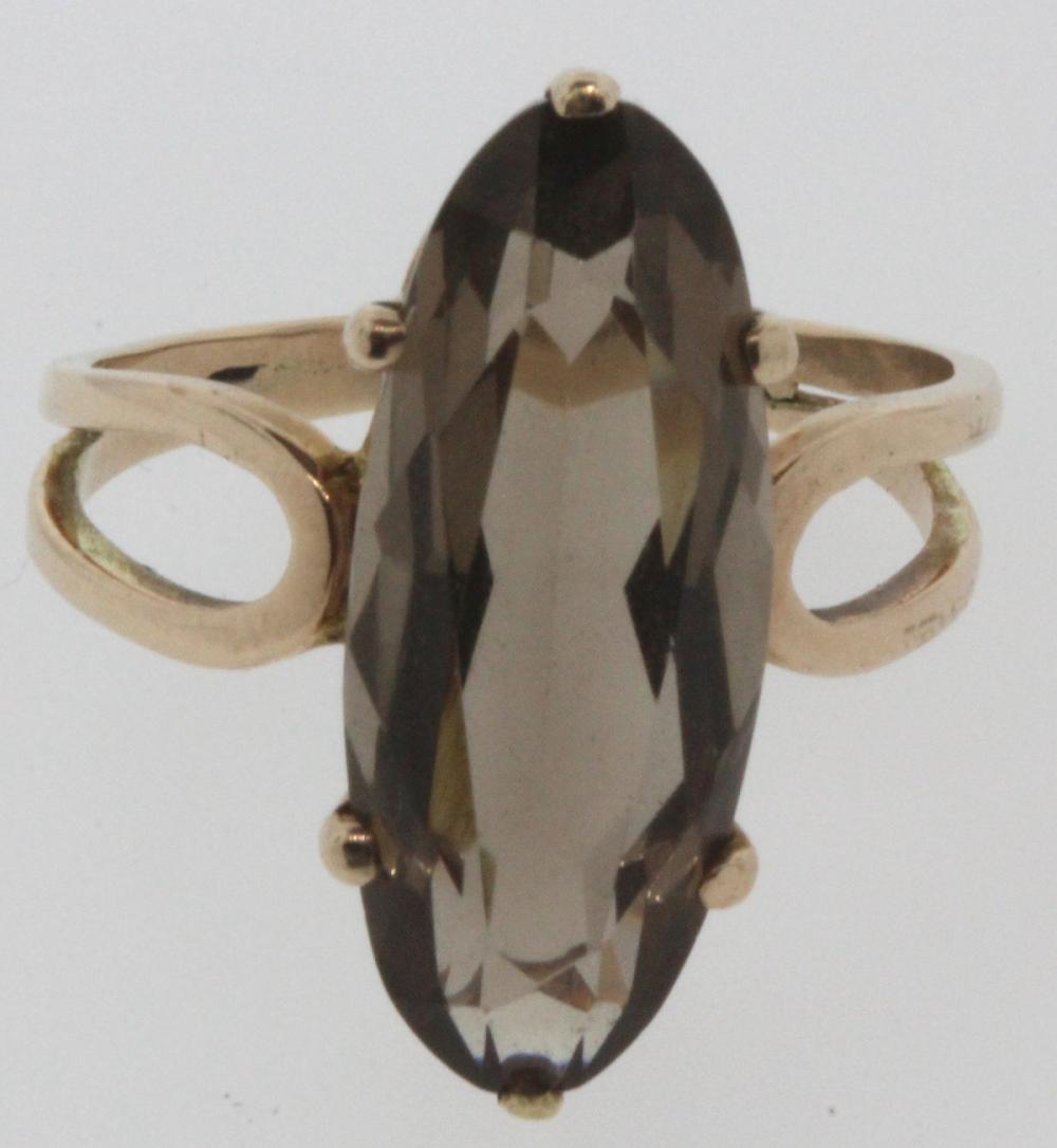 Smokey Quartz Ring in 9ct Gold image