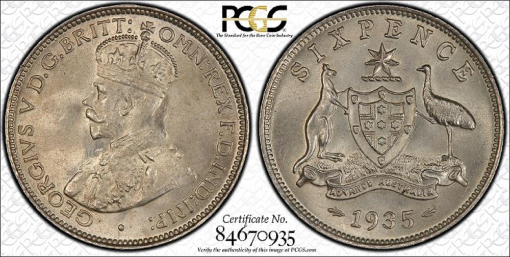 Australia. 1935 Sixpence, P... image