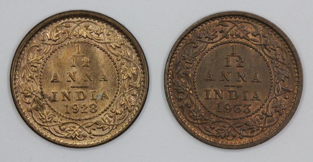 India. 1928 & 1933 1/12 Ann... image