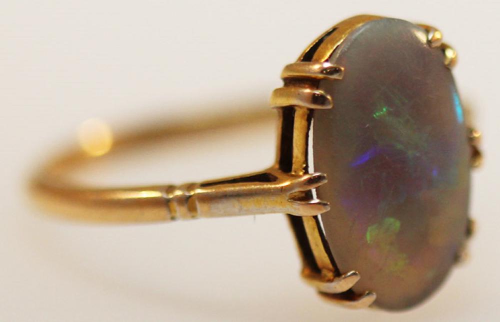 Early Solid Opal Ring in 15... image