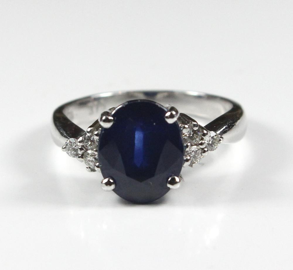 Two Carat Blue Sapphire & D... image