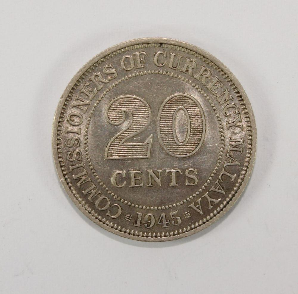 Malaya 1945 Silver (500) 20... image