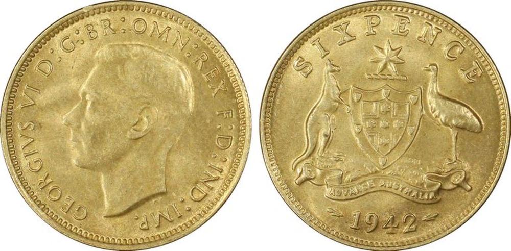 Australia 1942 M Sixpence, ... image