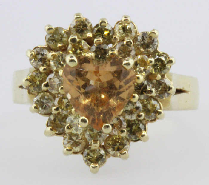 14ct Gold Ring with 28 fanc... image