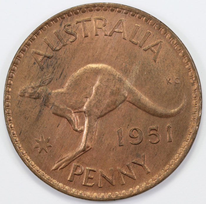 Australia 1951 Penny, Uncir... image