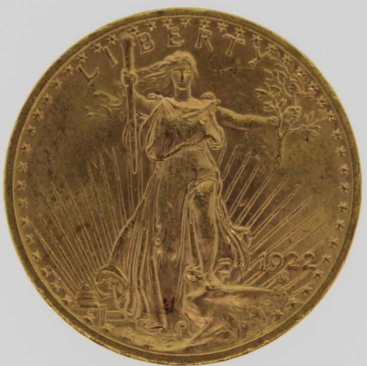 USA 1922 Gold $20, about Un... image