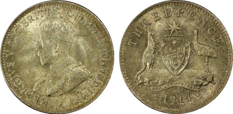 Australia 1914 Threepence, ... image