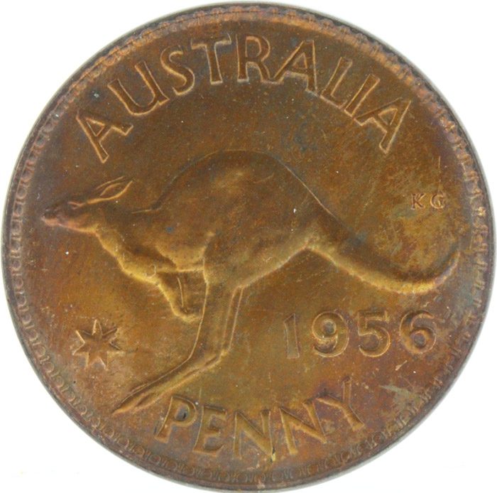 Australia 1956 Penny, near ... image