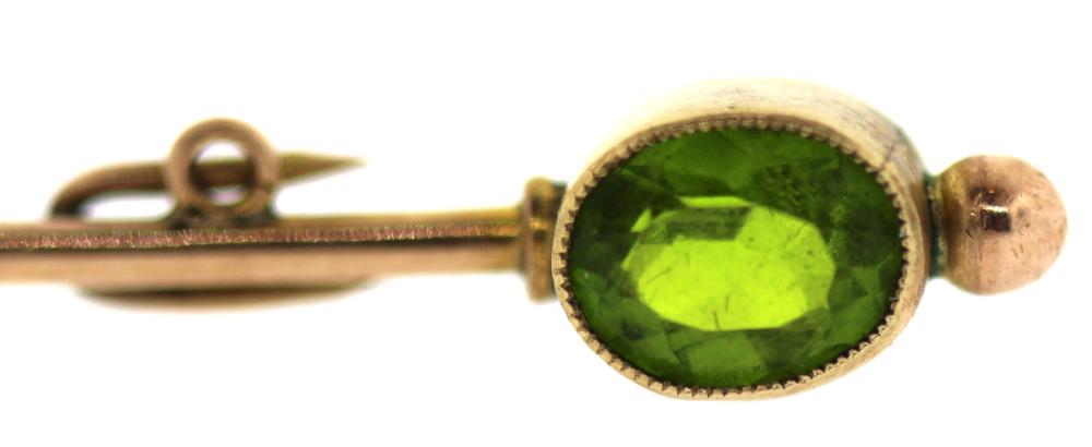 Antique Peridot Pin in 9ct ... image