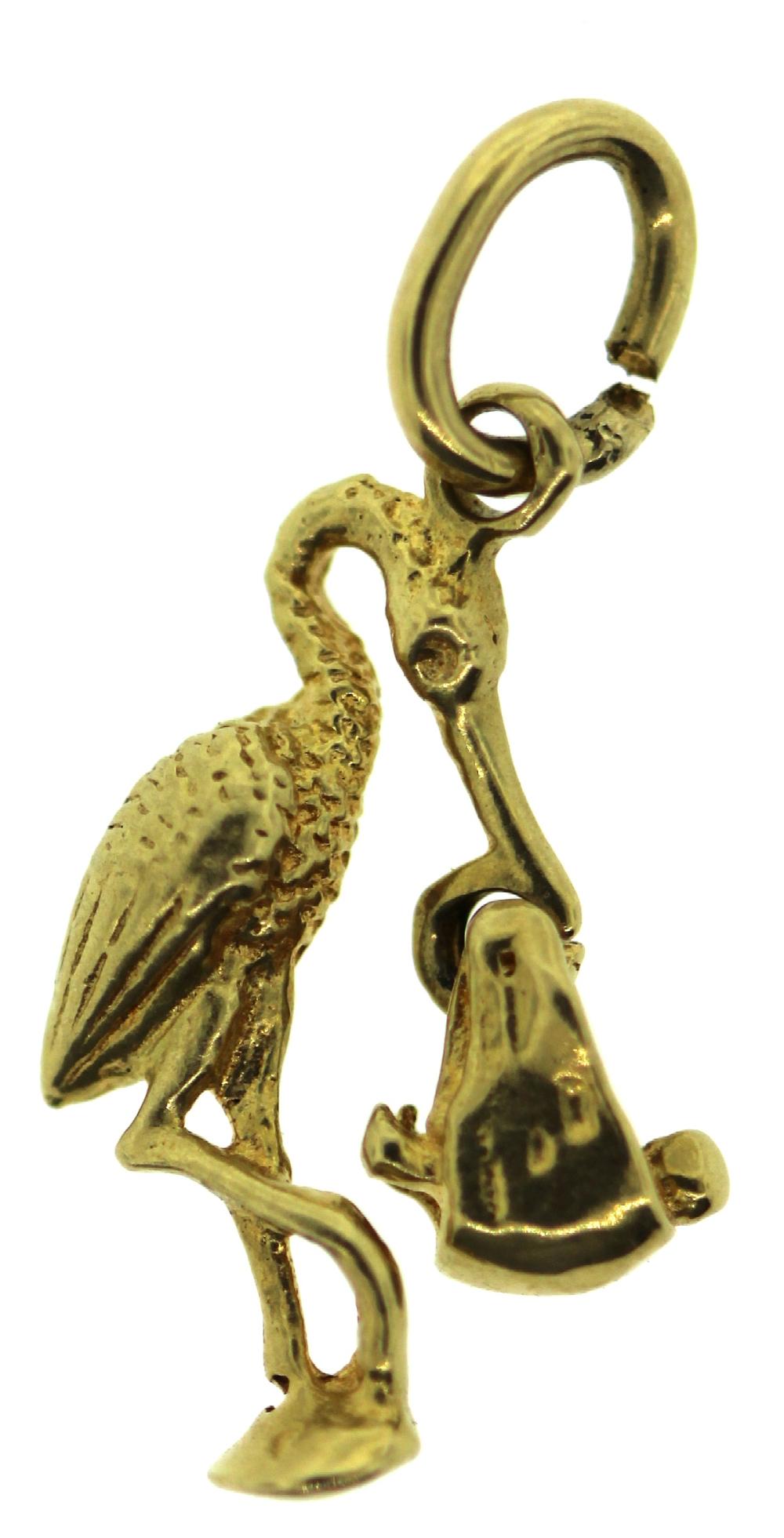 'Stork' Charm in 16ct Gold image