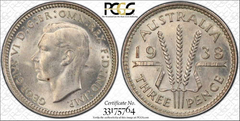 Australia. 1938 Threepence,... image