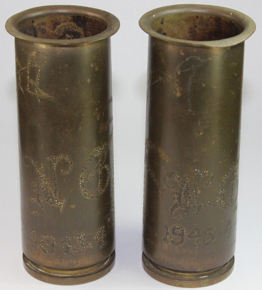 WWII. Trench Art vases made... image