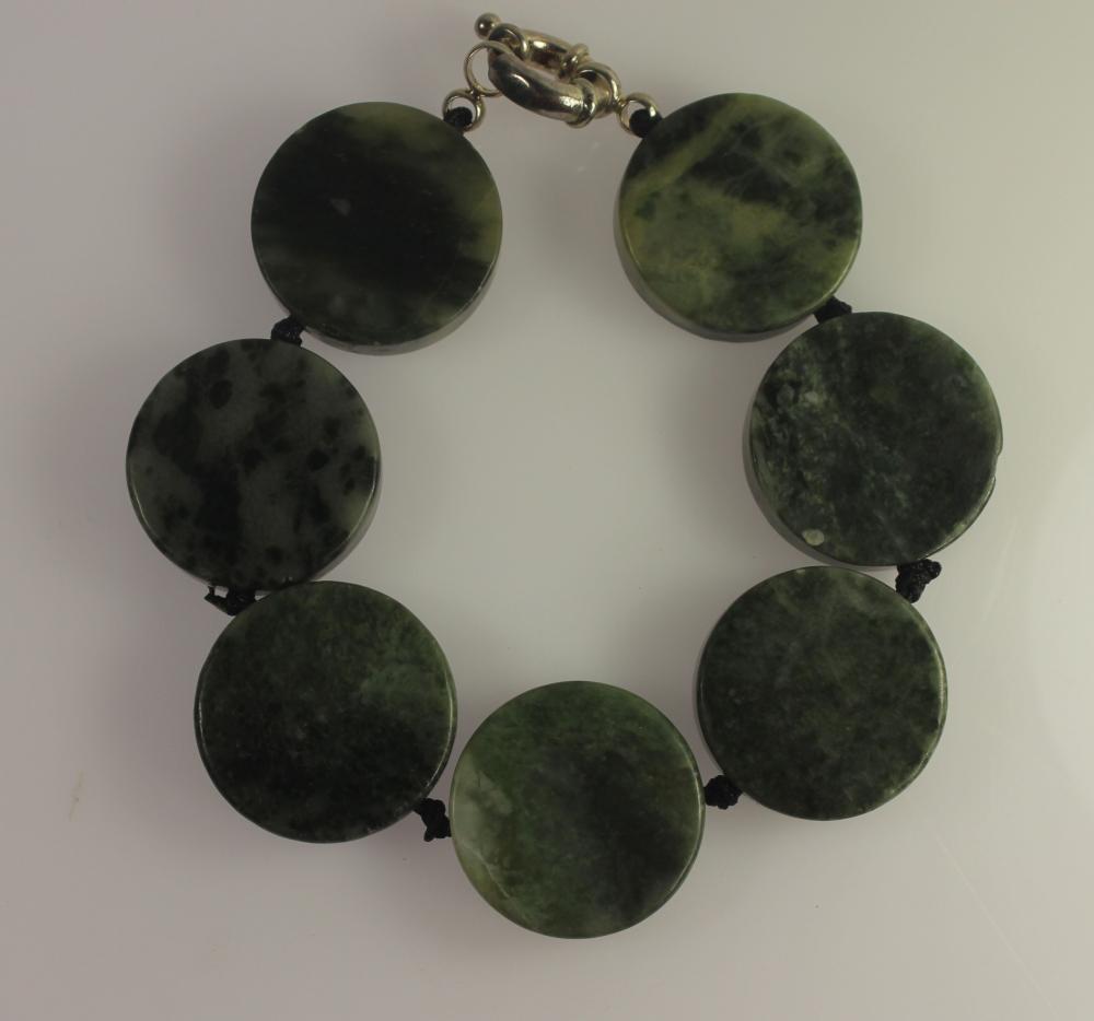 Chunky Green Jade Bracelet image