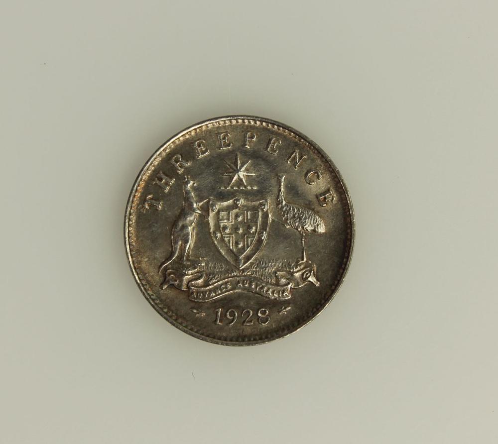 Australia 1928 Threepence, ... image