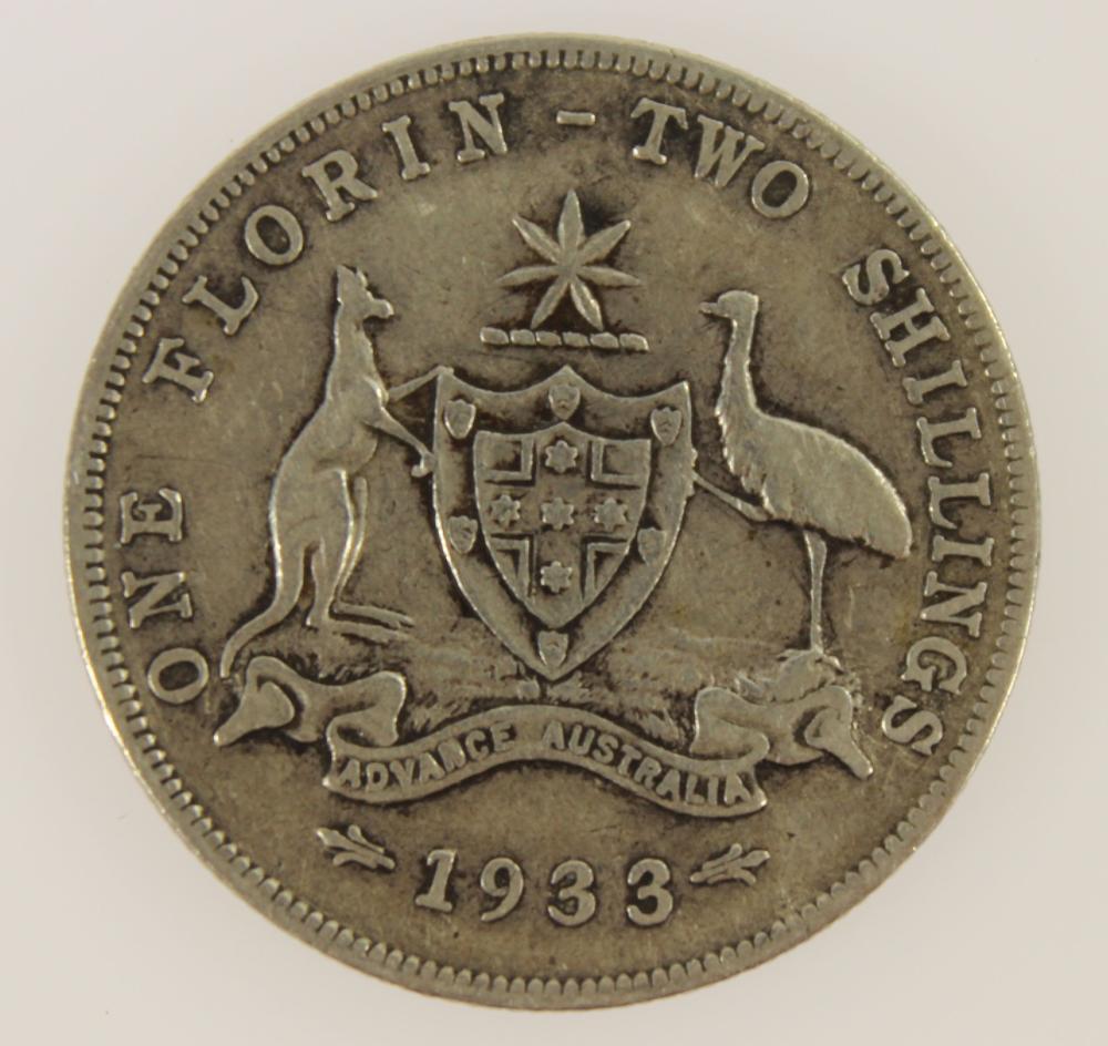 Australia 1933 Florin, VG/Fine image