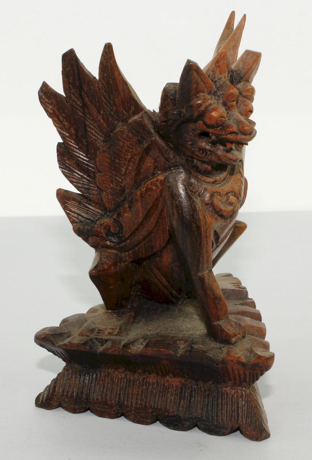 Asian Gargoyle carved in Wood image