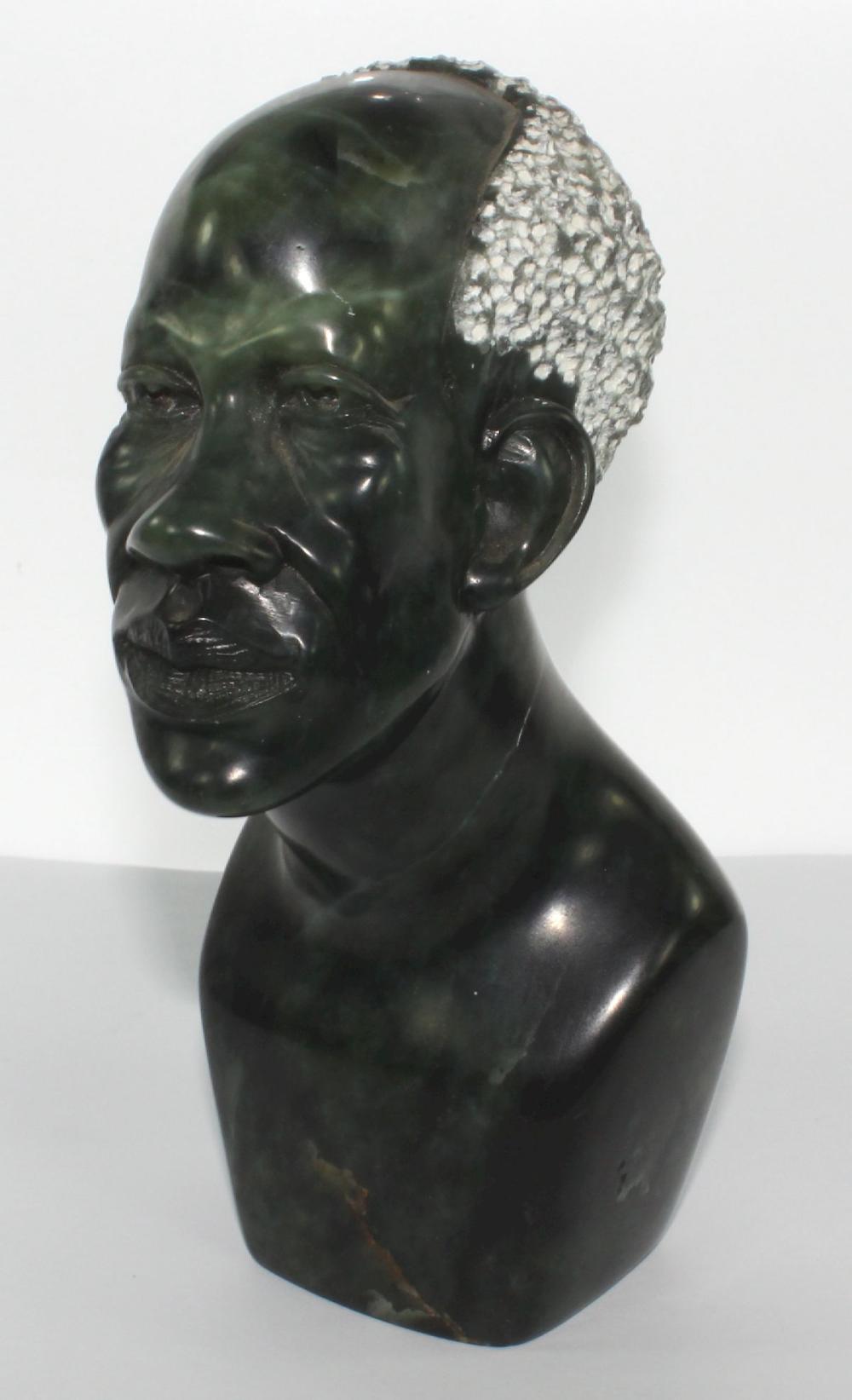 Bust of Man in Green Marble... image