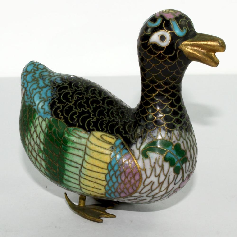 Multi-coloured Cloisonne Duck image