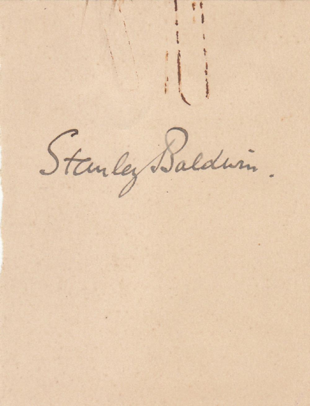 Inter-War Great Britain 'Stanley Baldwin' signature on card