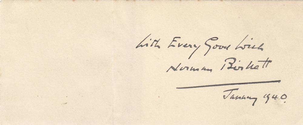 WWII Great Britain 'Norman Birkett' signature on paper