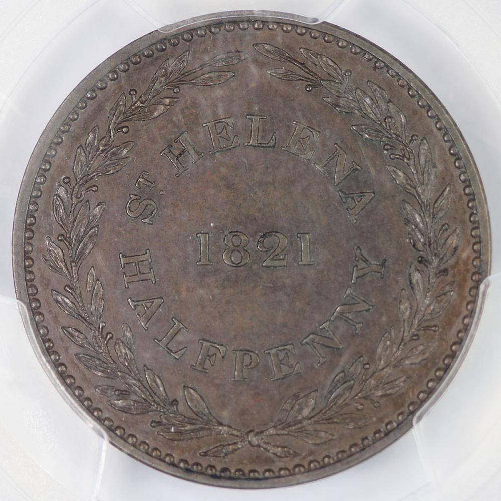 St Helena 1821 Proof Halfpe... image