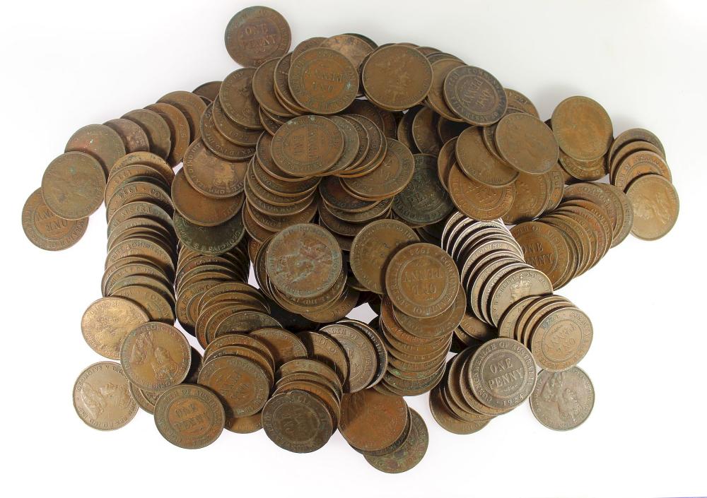 Australia George V Pennies ... image