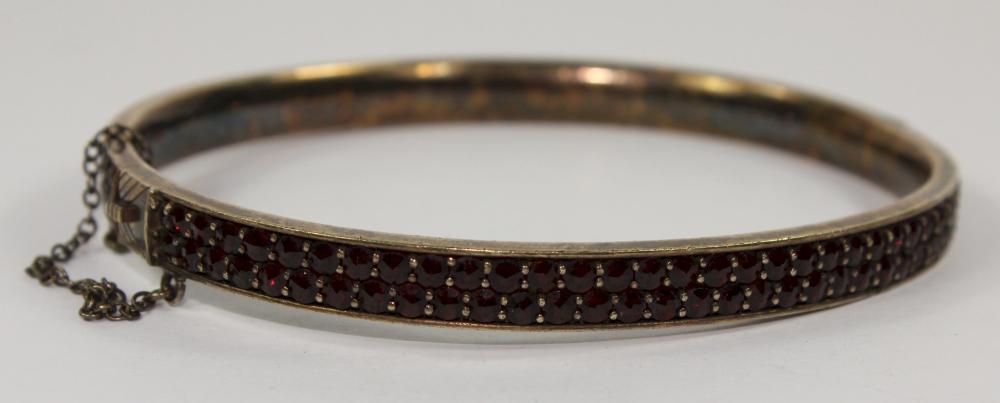 Vintage Hinged Garnet Brace... image