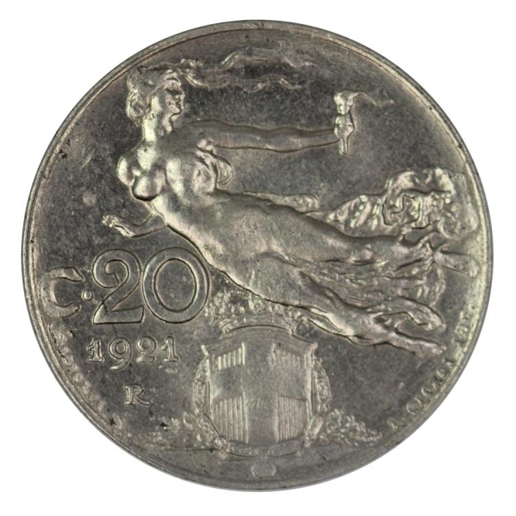 Italy 1921 R 20 Centesimi, ... image