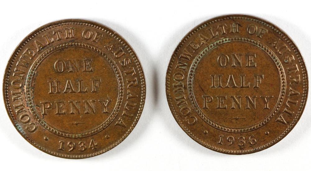 Australia. 1934 & 1936 Half... image