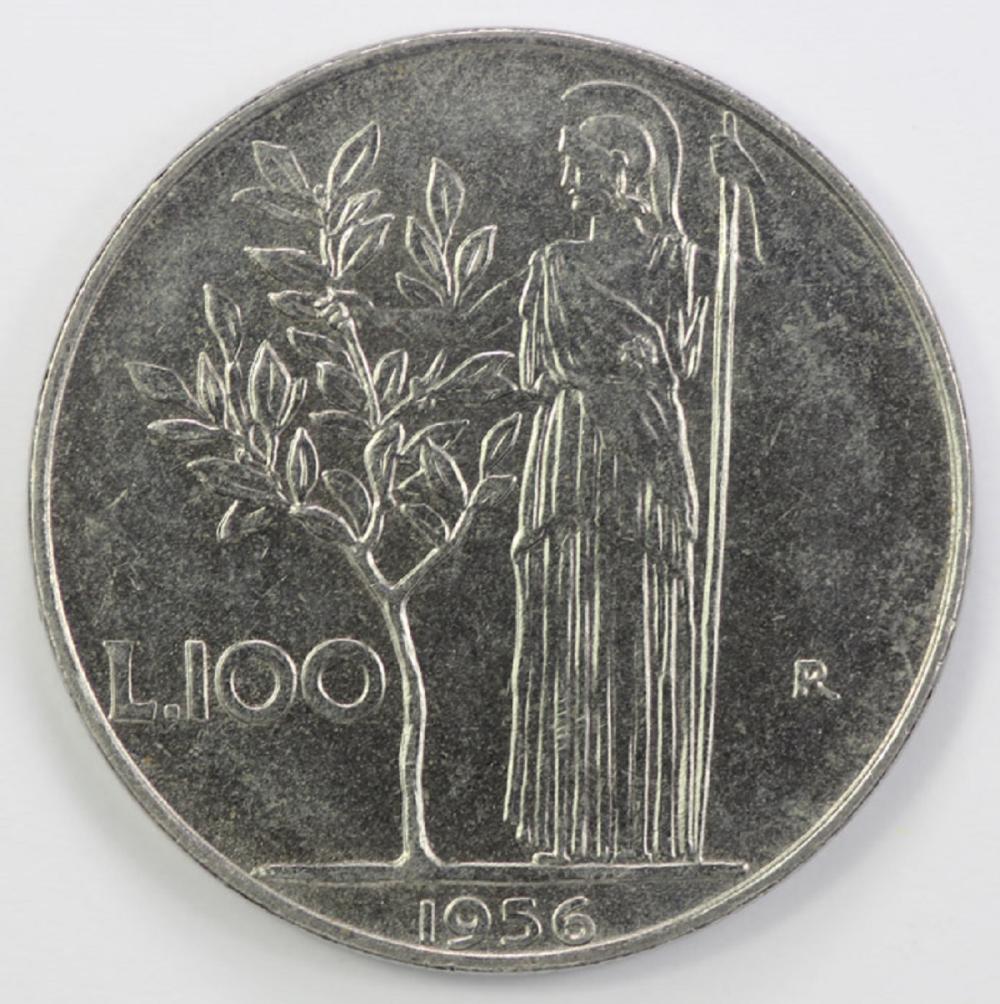 Italy. 1956 R 100 Lire, Bri... image