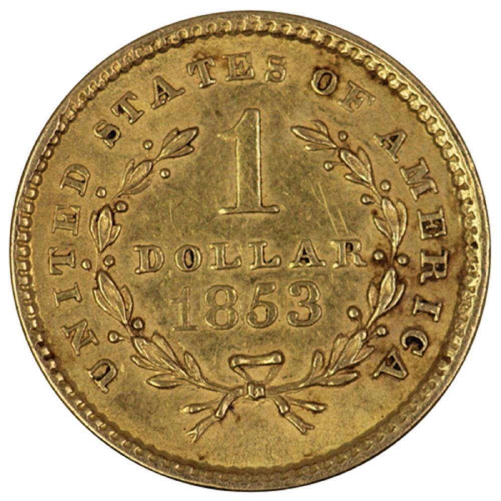 U.S.A. 1853 Gold Dollar, ab... image