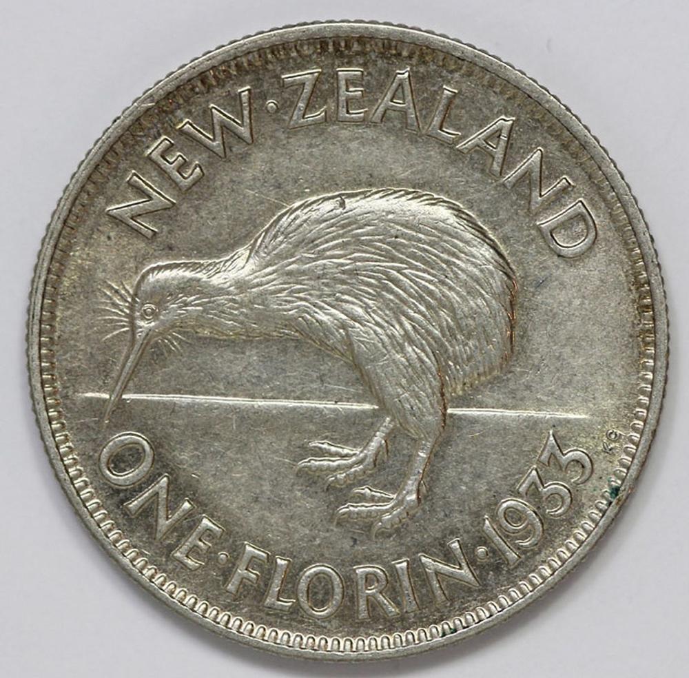 New Zealand 1933 Florin, Un... image