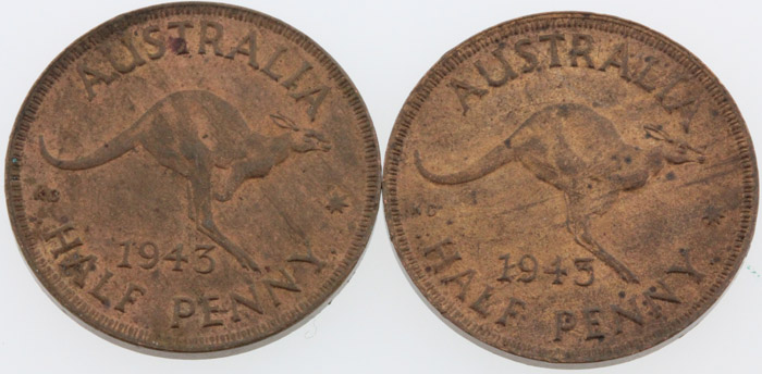 Australia 1943 I Halfpennie... image