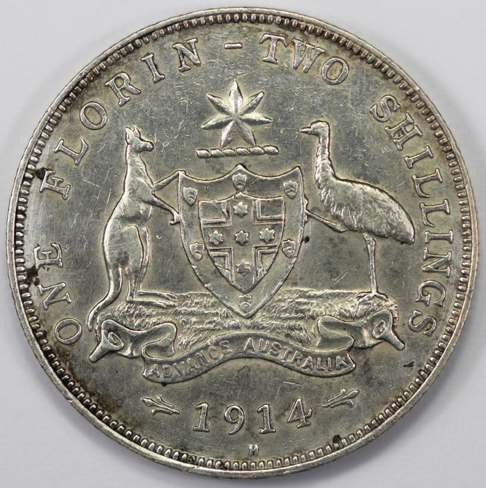 Australia 1914 H Florin, go... image