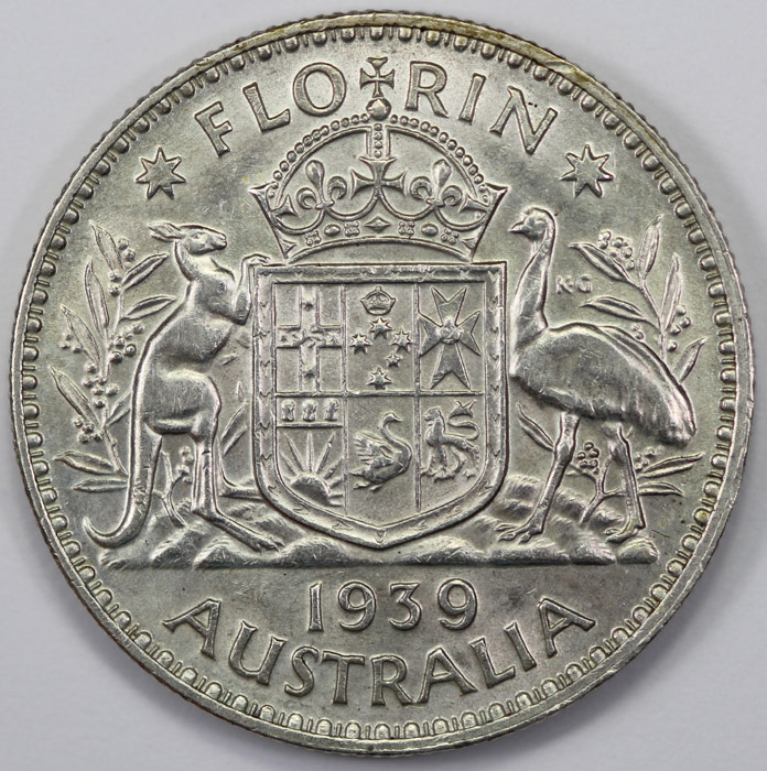 Australia 1939 Florin, Extr... image