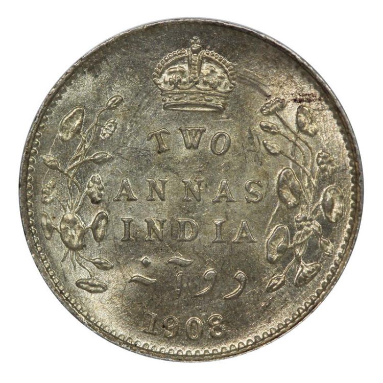 India 1908 C Two Annas, Cho... image