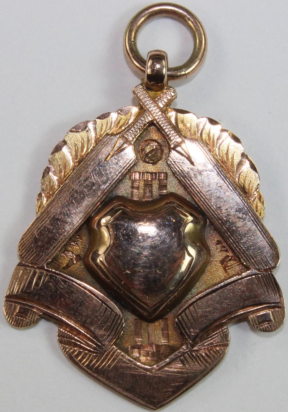 Cricket Award Fob in 9ct Gold image