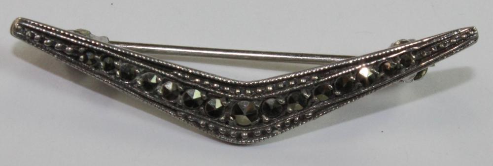 Vintage Marcasite Boomerang... image